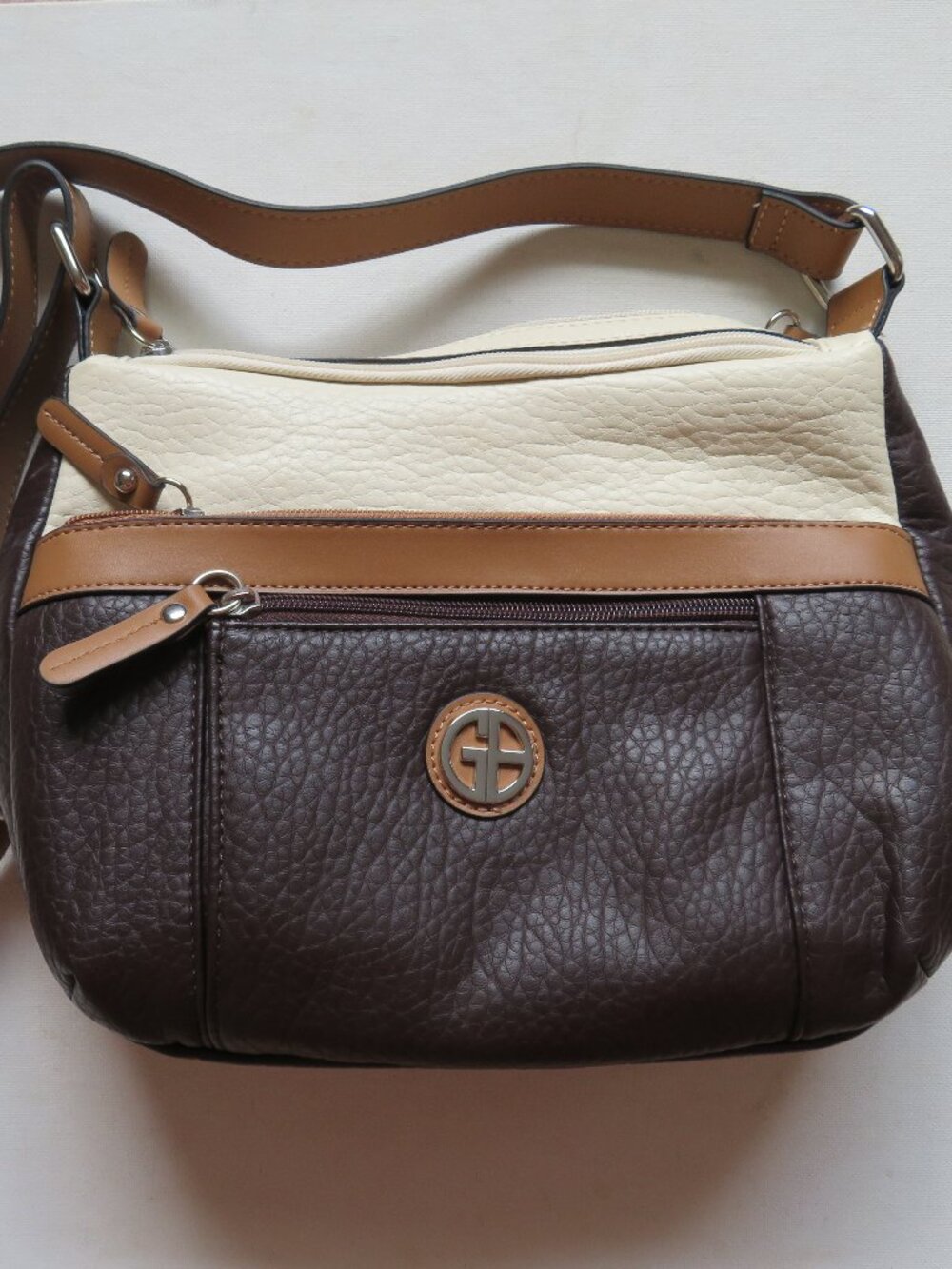 Giani Bernini Faux Leather Brown Crossbody Purse Handbag